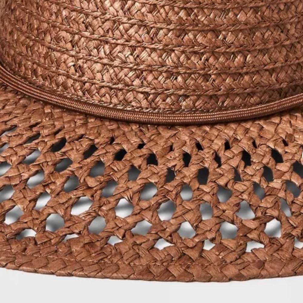 Universal Thread Paper Hand Woven and Braided Open Hole‎ Pattern Rancher … - Picture 4 of 5